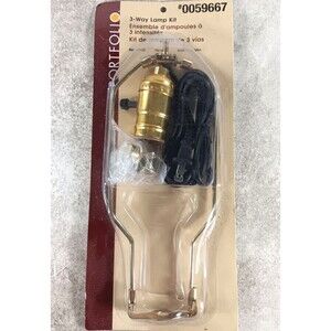 Portfolio 0059667 NEW Three Way Lamp Socket Harp Cord Build Kit Vintage 1990's